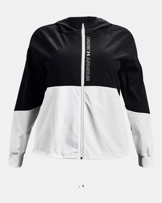 Women's UA Woven Full-Zip Jacket, Black, pdpMainDesktop image number 5